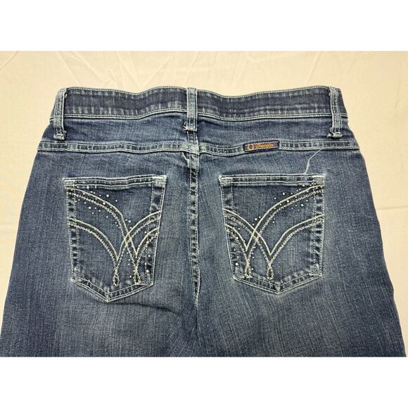 Wrangler Q-Baby Women's Blue Straight Leg Rhinestone Jeans - Size 7/8 (30x30) - Picture 3 of 7